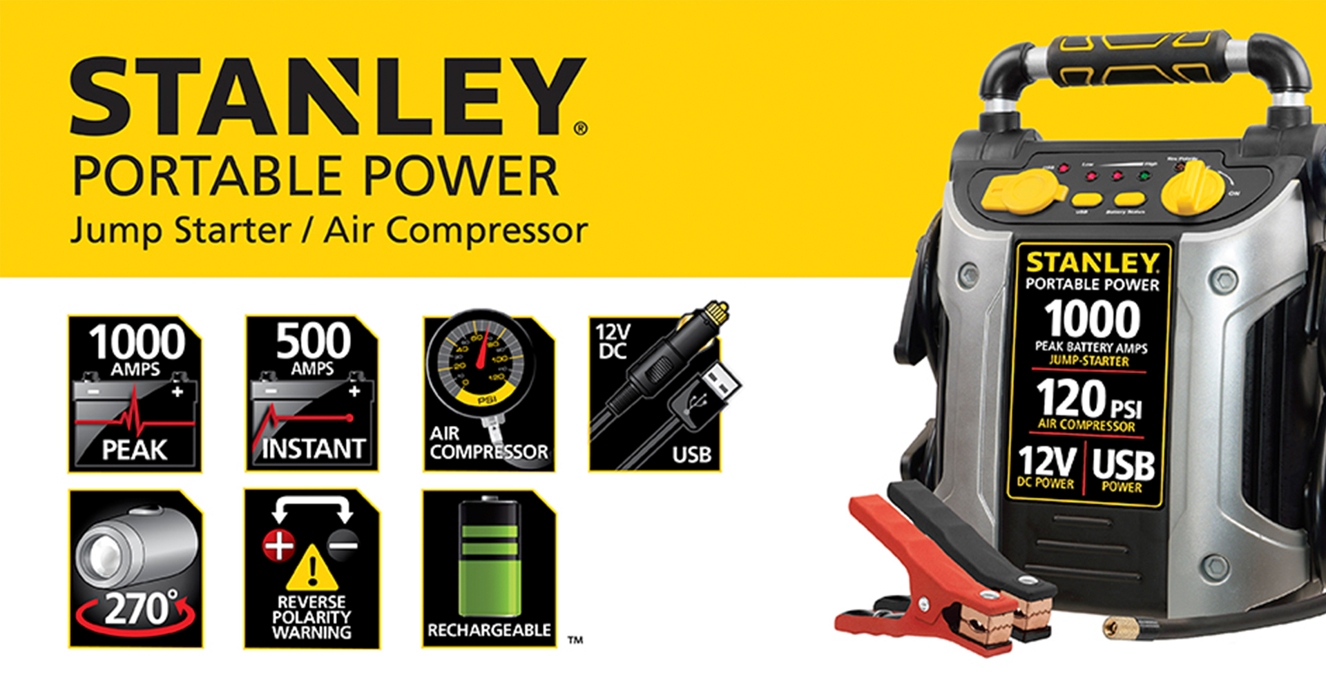 Amazon.com: STANLEY J5C09 1000 Peak Amp Automotive Jump Starter